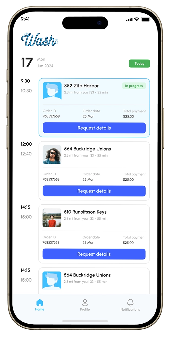Worker App Home Screen